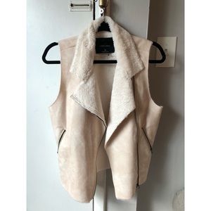 Faux shearling vest